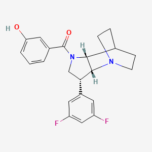 molecular formula C22H22F2N2O2 B5268075 [(2R,3R,6R)-3-(3,5-difluorophenyl)-1,5-diazatricyclo[5.2.2.02,6]undecan-5-yl]-(3-hydroxyphenyl)methanone 