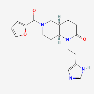 molecular formula C18H22N4O3 B5268115 (4aS*,8aR*)-6-(2-furoyl)-1-[2-(1H-imidazol-4-yl)ethyl]octahydro-1,6-naphthyridin-2(1H)-one 