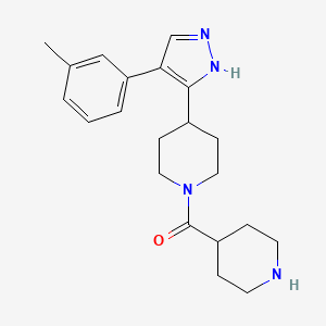 4-[4-(3-methylphenyl)-1H-pyrazol-5-yl]-1-(piperidin-4-ylcarbonyl)piperidine