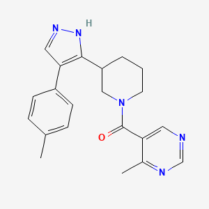 4-methyl-5-({3-[4-(4-methylphenyl)-1H-pyrazol-5-yl]piperidin-1-yl}carbonyl)pyrimidine