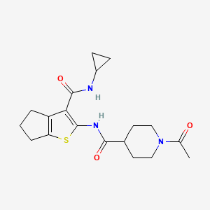 1-acetyl-N-{3-[(cyclopropylamino)carbonyl]-5,6-dihydro-4H-cyclopenta[b]thien-2-yl}-4-piperidinecarboxamide