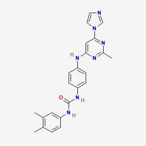 N-(3,4-dimethylphenyl)-N'-(4-{[6-(1H-imidazol-1-yl)-2-methyl-4-pyrimidinyl]amino}phenyl)urea