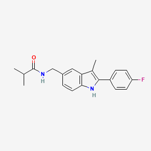 N-{[2-(4-fluorophenyl)-3-methyl-1H-indol-5-yl]methyl}-2-methylpropanamide