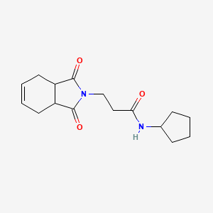 molecular formula C16H22N2O3 B5268224 N-cyclopentyl-3-(1,3-dioxo-1,3,3a,4,7,7a-hexahydro-2H-isoindol-2-yl)propanamide 