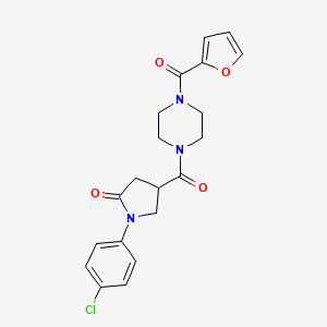 molecular formula C20H20ClN3O4 B5268226 1-(4-chlorophenyl)-4-{[4-(2-furoyl)-1-piperazinyl]carbonyl}-2-pyrrolidinone 