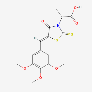 2-[(5Z)-4-oxo-2-thioxo-5-(3,4,5-trimethoxybenzylidene)-1,3-thiazolidin-3-yl]propanoic acid