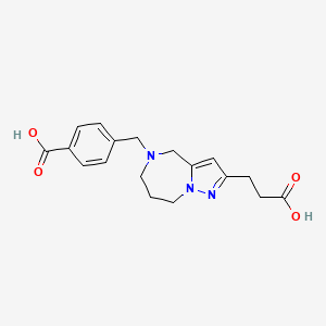 4-{[2-(2-carboxyethyl)-7,8-dihydro-4H-pyrazolo[1,5-a][1,4]diazepin-5(6H)-yl]methyl}benzoic acid