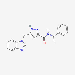 5-(1H-benzimidazol-1-ylmethyl)-N-methyl-N-[(1S)-1-phenylethyl]-1H-pyrazole-3-carboxamide