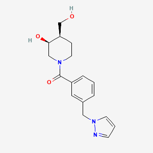 (3S*,4R*)-4-(hydroxymethyl)-1-[3-(1H-pyrazol-1-ylmethyl)benzoyl]-3-piperidinol