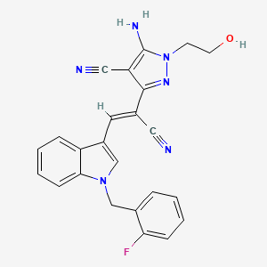 5-amino-3-{1-cyano-2-[1-(2-fluorobenzyl)-1H-indol-3-yl]vinyl}-1-(2-hydroxyethyl)-1H-pyrazole-4-carbonitrile