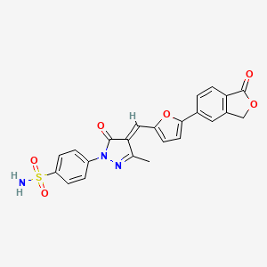 molecular formula C23H17N3O6S B5268345 4-(3-methyl-5-oxo-4-{[5-(1-oxo-1,3-dihydro-2-benzofuran-5-yl)-2-furyl]methylene}-4,5-dihydro-1H-pyrazol-1-yl)benzenesulfonamide 