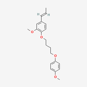 molecular formula C21H26O4 B5268353 2-methoxy-1-[4-(4-methoxyphenoxy)butoxy]-4-(1-propen-1-yl)benzene 