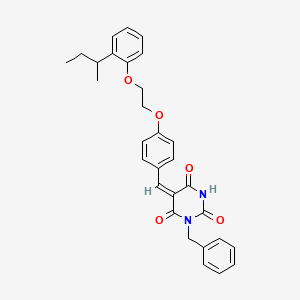 (5E)-1-benzyl-5-[[4-[2-(2-butan-2-ylphenoxy)ethoxy]phenyl]methylidene]-1,3-diazinane-2,4,6-trione