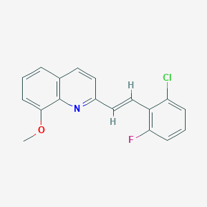 molecular formula C18H13ClFNO B5268382 2-[(E)-2-(2-chloro-6-fluorophenyl)ethenyl]-8-methoxyquinoline 