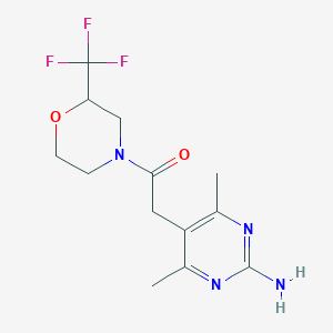 4,6-dimethyl-5-{2-oxo-2-[2-(trifluoromethyl)morpholin-4-yl]ethyl}pyrimidin-2-amine