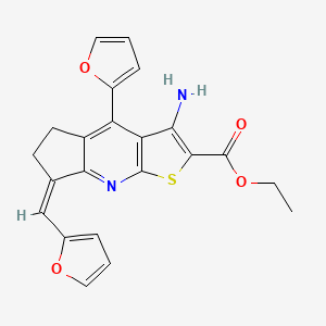 ethyl 3-amino-4-(2-furyl)-7-(2-furylmethylene)-6,7-dihydro-5H-cyclopenta[b]thieno[3,2-e]pyridine-2-carboxylate