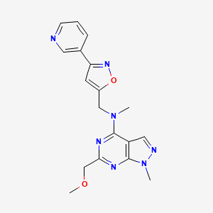 6-(methoxymethyl)-N,1-dimethyl-N-{[3-(3-pyridinyl)-5-isoxazolyl]methyl}-1H-pyrazolo[3,4-d]pyrimidin-4-amine