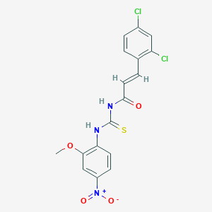 3-(2,4-dichlorophenyl)-N-{[(2-methoxy-4-nitrophenyl)amino]carbonothioyl}acrylamide