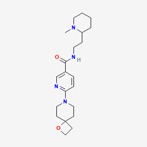 molecular formula C21H32N4O2 B5268458 N-[2-(1-methylpiperidin-2-yl)ethyl]-6-(1-oxa-7-azaspiro[3.5]non-7-yl)nicotinamide 