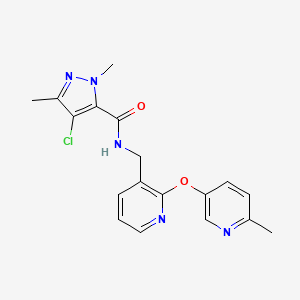 molecular formula C18H18ClN5O2 B5268464 4-chloro-1,3-dimethyl-N-({2-[(6-methylpyridin-3-yl)oxy]pyridin-3-yl}methyl)-1H-pyrazole-5-carboxamide 