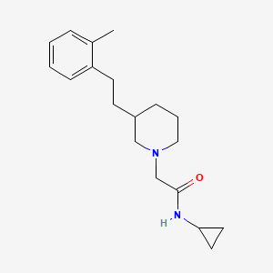 molecular formula C19H28N2O B5268476 N-cyclopropyl-2-{3-[2-(2-methylphenyl)ethyl]-1-piperidinyl}acetamide 