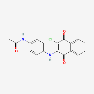 molecular formula C18H13ClN2O3 B5268501 N-{4-[(3-chloro-1,4-dioxo-1,4-dihydro-2-naphthalenyl)amino]phenyl}acetamide 