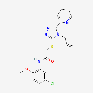 molecular formula C19H18ClN5O2S B5268516 2-{[4-ALLYL-5-(2-PYRIDINYL)-4H-1,2,4-TRIAZOL-3-YL]SULFANYL}-N-(5-CHLORO-2-METHOXYPHENYL)ACETAMIDE 