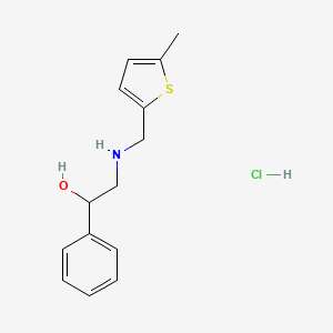 molecular formula C14H18ClNOS B5268518 2-{[(5-methyl-2-thienyl)methyl]amino}-1-phenylethanol hydrochloride 