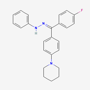 N-[(E)-[(4-fluorophenyl)-(4-piperidin-1-ylphenyl)methylidene]amino]aniline