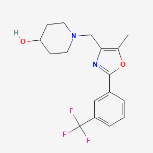 molecular formula C17H19F3N2O2 B5268551 1-({5-methyl-2-[3-(trifluoromethyl)phenyl]-1,3-oxazol-4-yl}methyl)piperidin-4-ol 