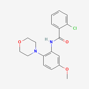 molecular formula C18H19ClN2O3 B5268557 2-chloro-N-[5-methoxy-2-(morpholin-4-yl)phenyl]benzamide 