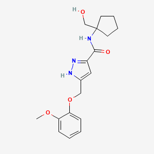 N-[1-(hydroxymethyl)cyclopentyl]-5-[(2-methoxyphenoxy)methyl]-1H-pyrazole-3-carboxamide