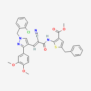 methyl 5-benzyl-2-({3-[1-(2-chlorobenzyl)-3-(3,4-dimethoxyphenyl)-1H-pyrazol-4-yl]-2-cyanoacryloyl}amino)-3-thiophenecarboxylate