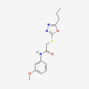 N-(3-methoxyphenyl)-2-[(5-propyl-1,3,4-oxadiazol-2-yl)thio]acetamide