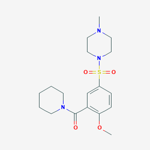 {2-Methoxy-5-[(4-methylpiperazin-1-yl)sulfonyl]phenyl}(piperidin-1-yl)methanone