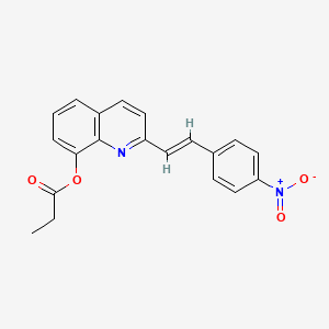 molecular formula C20H16N2O4 B5268652 2-[2-(4-nitrophenyl)vinyl]-8-quinolinyl propionate 