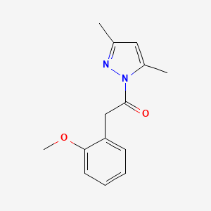 molecular formula C14H16N2O2 B5268674 1-(3,5-DIMETHYL-1H-PYRAZOL-1-YL)-2-(2-METHOXYPHENYL)-1-ETHANONE 