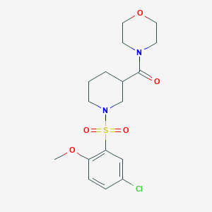 molecular formula C17H23ClN2O5S B5268686 4-[1-(5-CHLORO-2-METHOXYBENZENESULFONYL)PIPERIDINE-3-CARBONYL]MORPHOLINE 