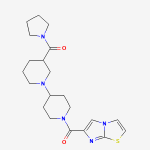 molecular formula C21H29N5O2S B5268694 1'-(imidazo[2,1-b][1,3]thiazol-6-ylcarbonyl)-3-(pyrrolidin-1-ylcarbonyl)-1,4'-bipiperidine 