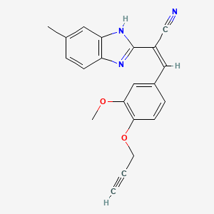 molecular formula C21H17N3O2 B5268754 (Z)-3-(3-methoxy-4-prop-2-ynoxyphenyl)-2-(6-methyl-1H-benzimidazol-2-yl)prop-2-enenitrile 