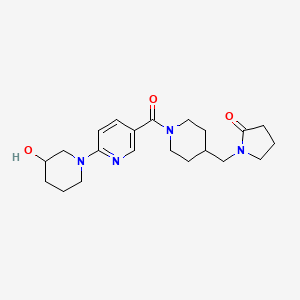 molecular formula C21H30N4O3 B5268784 1-[(1-{[6-(3-hydroxypiperidin-1-yl)pyridin-3-yl]carbonyl}piperidin-4-yl)methyl]pyrrolidin-2-one 