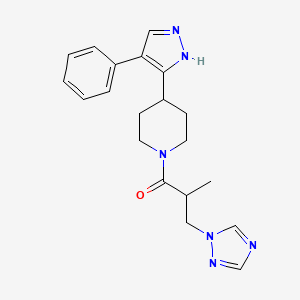 molecular formula C20H24N6O B5268812 1-[2-methyl-3-(1H-1,2,4-triazol-1-yl)propanoyl]-4-(4-phenyl-1H-pyrazol-5-yl)piperidine 