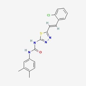 1-{5-[(E)-2-(2-chlorophenyl)ethenyl]-1,3,4-thiadiazol-2-yl}-3-(3,4-dimethylphenyl)urea