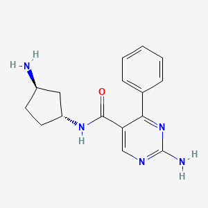 2-amino-N-[rel-(1R,3R)-3-aminocyclopentyl]-4-phenyl-5-pyrimidinecarboxamide hydrochloride