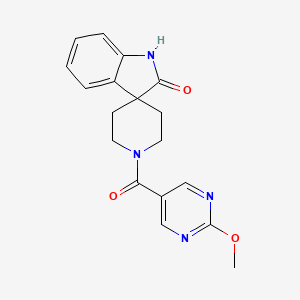 molecular formula C18H18N4O3 B5268886 1'-[(2-methoxypyrimidin-5-yl)carbonyl]spiro[indole-3,4'-piperidin]-2(1H)-one 