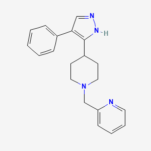 2-{[4-(4-phenyl-1H-pyrazol-5-yl)piperidin-1-yl]methyl}pyridine