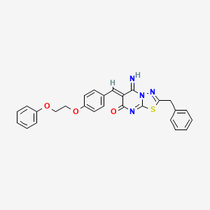 molecular formula C27H22N4O3S B5268943 (6Z)-2-benzyl-5-imino-6-[[4-(2-phenoxyethoxy)phenyl]methylidene]-[1,3,4]thiadiazolo[3,2-a]pyrimidin-7-one 