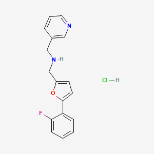 molecular formula C17H16ClFN2O B5269001 {[5-(2-fluorophenyl)-2-furyl]methyl}(3-pyridinylmethyl)amine hydrochloride 