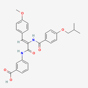 molecular formula C28H28N2O6 B5269017 3-[[(Z)-3-(4-methoxyphenyl)-2-[[4-(2-methylpropoxy)benzoyl]amino]prop-2-enoyl]amino]benzoic acid 