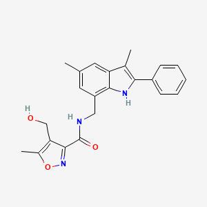 N-[(3,5-dimethyl-2-phenyl-1H-indol-7-yl)methyl]-4-(hydroxymethyl)-5-methylisoxazole-3-carboxamide